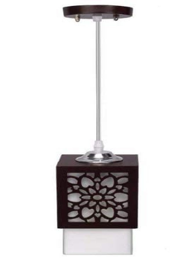 SINOMAN مصباح معلق بتصميم زهرة مقطوعة بالليزر من خشب سينومان، مناسب لغرفة المعيشة/غرفة النوم/المطبخ/فوق طاولة الطعام (نجمة SL، بدون لمبة) - Image 3